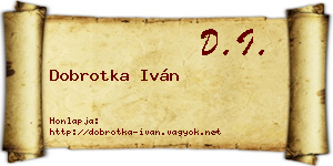Dobrotka Iván névjegykártya